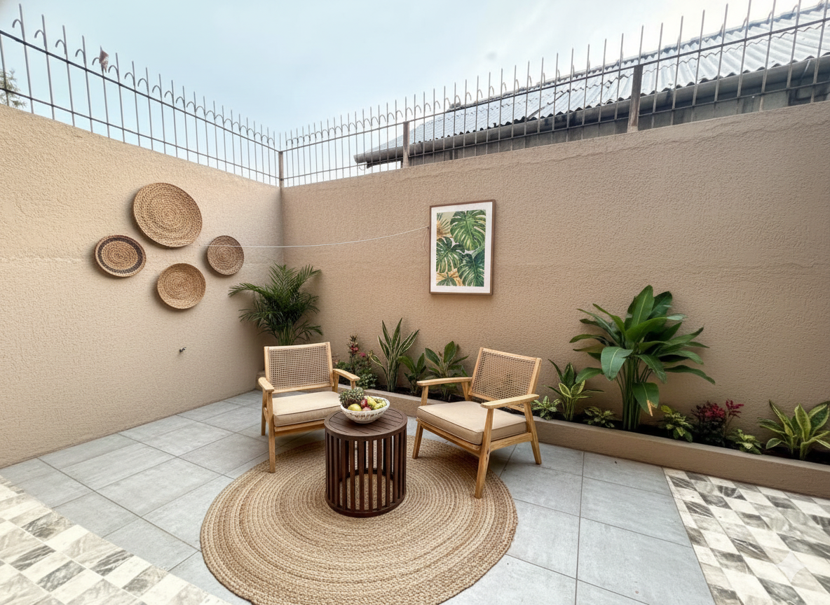 Villa outdoor patio with seating area